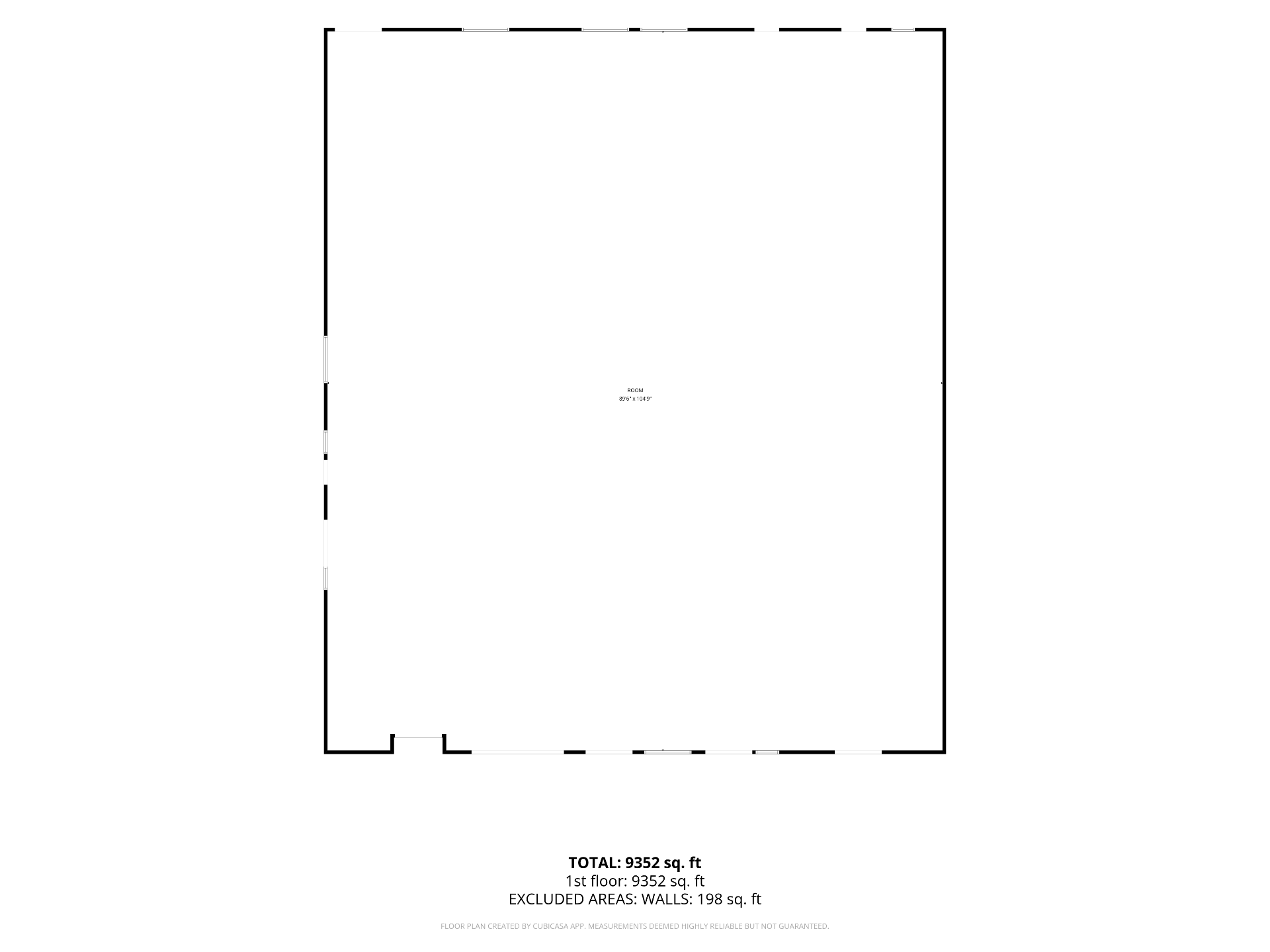 Floor plan — 831 E 14th St, Open floor — 9,352 sf