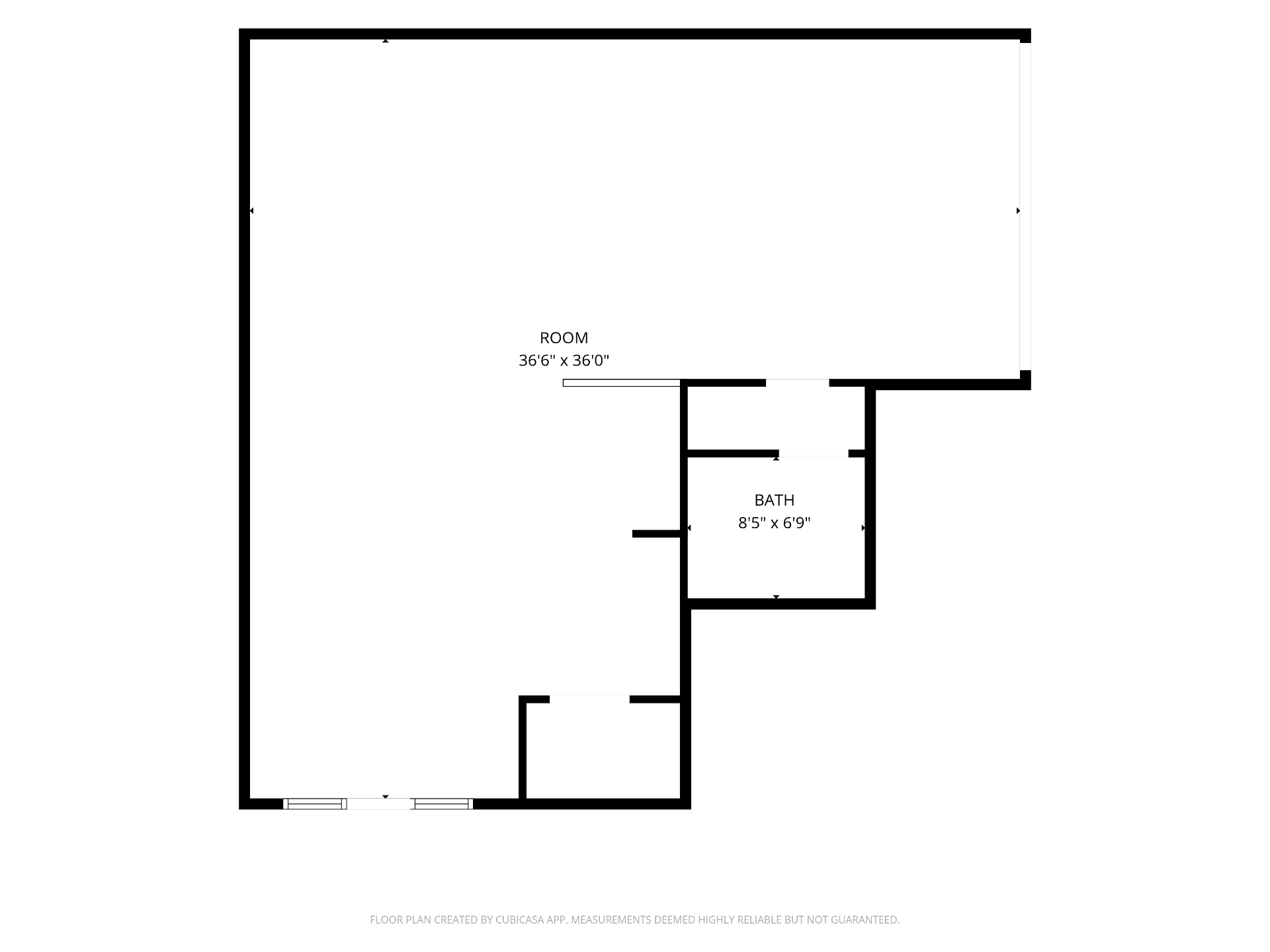 Floor plan — 809 International Blvd, Upper room + bath